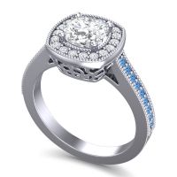Cathedral Halo Cushion Carma Ring