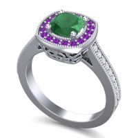 Cathedral Halo Cushion Carma Ring