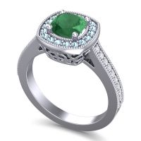 Cathedral Halo Cushion Carma Ring
