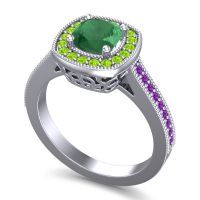 Cathedral Halo Cushion Carma Ring