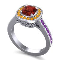 Cathedral Halo Cushion Carma Ring