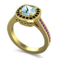 Cathedral Halo Cushion Carma Ring