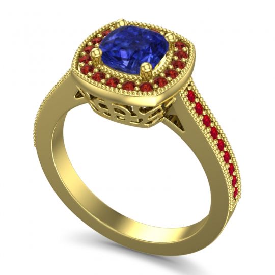 Cathedral Halo Cushion Carma Ring