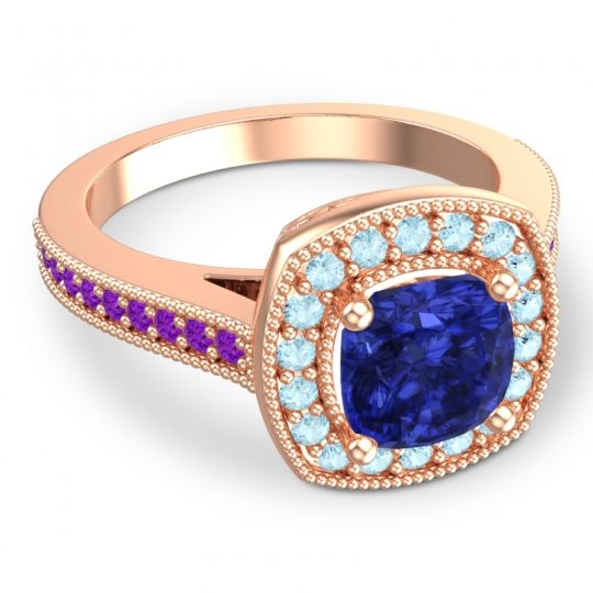Cathedral Halo Cushion Carma Ring
