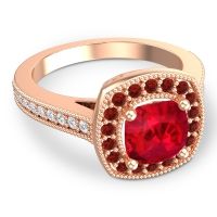 Cathedral Halo Cushion Carma Ring