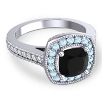 Cathedral Halo Cushion Carma Ring