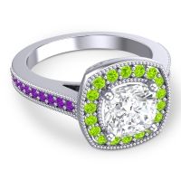 Cathedral Halo Cushion Carma Ring