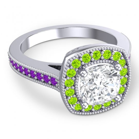 Cathedral Halo Cushion Carma Ring