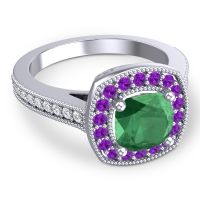 Cathedral Halo Cushion Carma Ring