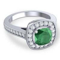 Cathedral Halo Cushion Carma Ring