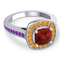 Cathedral Halo Cushion Carma Ring