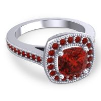 Cathedral Halo Cushion Carma Ring