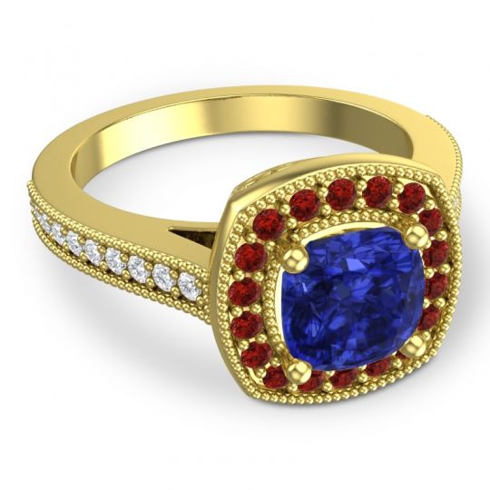 Cathedral Halo Cushion Carma Ring