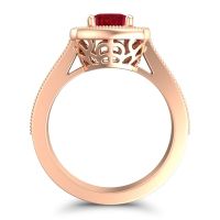 Cathedral Halo Cushion Carma Ring