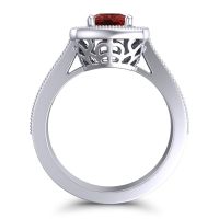 Cathedral Halo Cushion Carma Ring