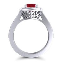 Cathedral Halo Cushion Carma Ring