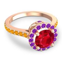 Halo Pave Ratha Ring