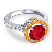 Halo Pave Ratha Ring