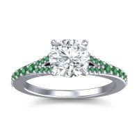 Lab Diamond Ring In Palladium With Emerald Hanu Round Classic Ring