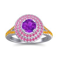 Ornate Halo Pave Nikama Ring