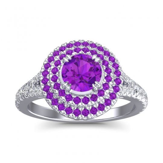 Ornate Halo Pave Nikama Ring