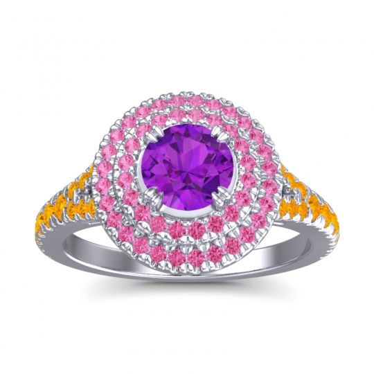Ornate Halo Pave Nikama Ring