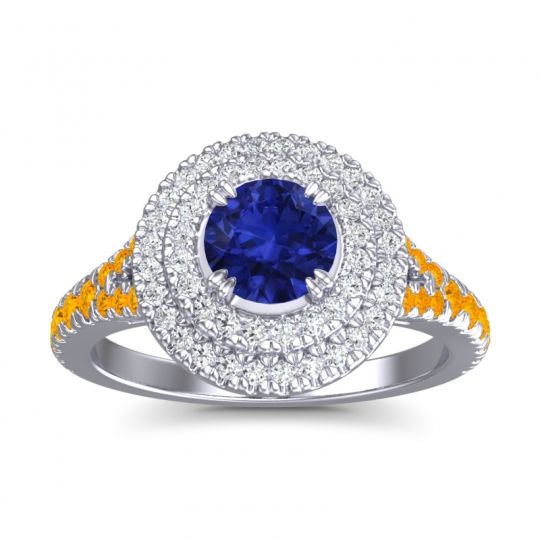 Ornate Halo Pave Nikama Ring