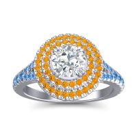 Ornate Halo Pave Nikama Ring