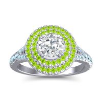 Ornate Halo Pave Nikama Ring
