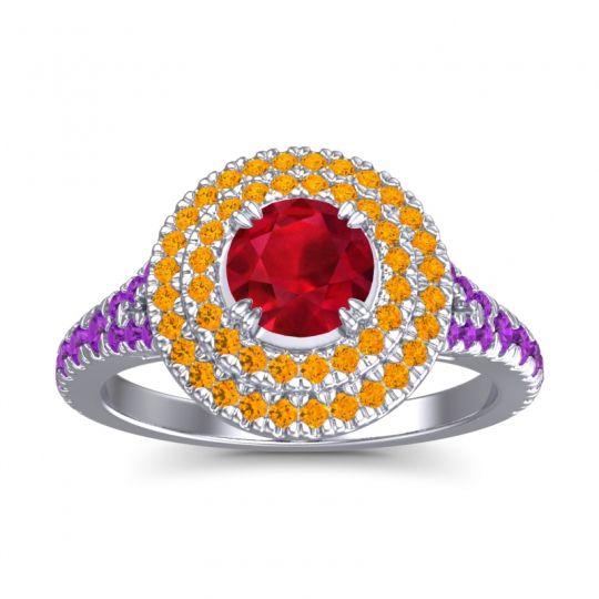 Ornate Halo Pave Nikama Ring