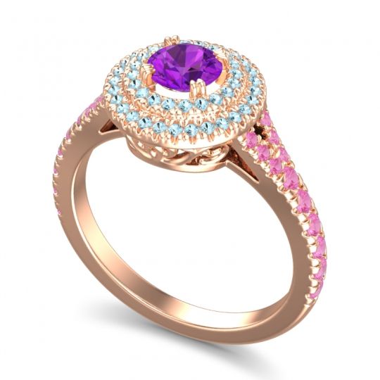 Ornate Halo Pave Nikama Ring