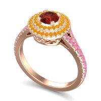 Ornate Halo Pave Nikama Ring