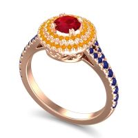 Ornate Halo Pave Nikama Ring