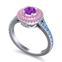 Ornate Halo Pave Nikama Ring