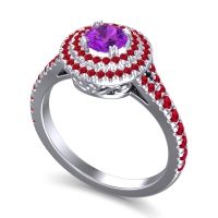 Ornate Halo Pave Nikama Ring