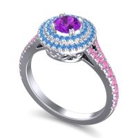 Ornate Halo Pave Nikama Ring