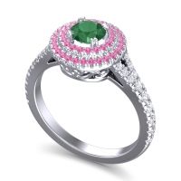 Ornate Halo Pave Nikama Ring