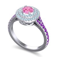 Ornate Halo Pave Nikama Ring