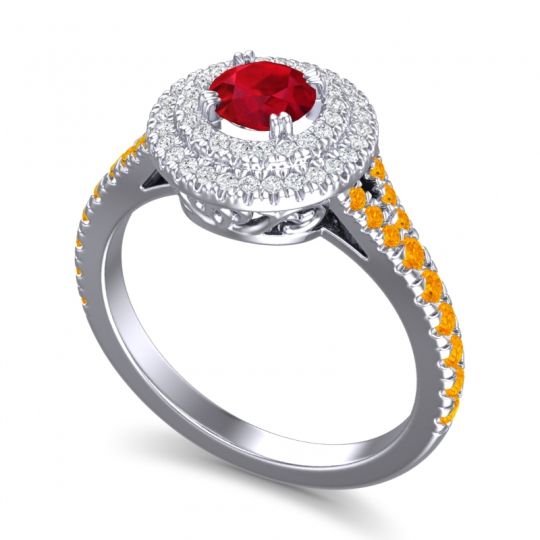 Ornate Halo Pave Nikama Ring