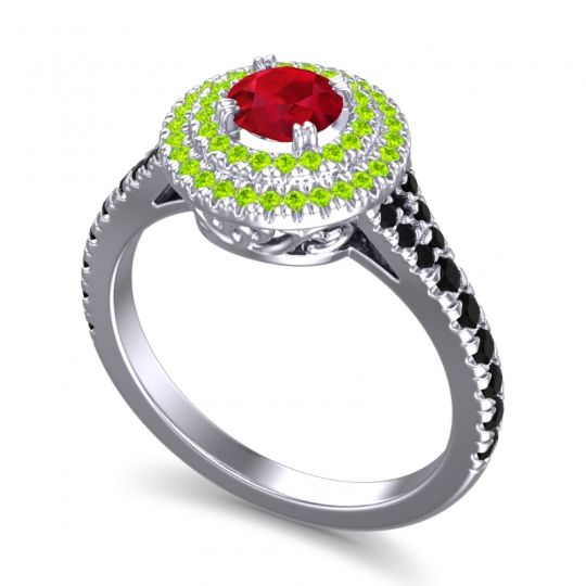 Ornate Halo Pave Nikama Ring