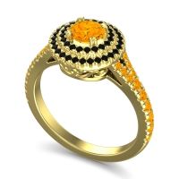 Ornate Halo Pave Nikama Ring