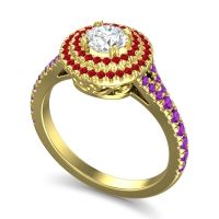 Ornate Halo Pave Nikama Ring