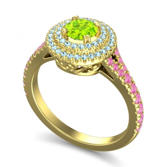 Ornate Halo Pave Nikama Ring