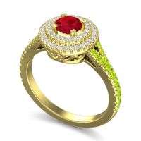 Ornate Halo Pave Nikama Ring