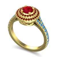 Ornate Halo Pave Nikama Ring