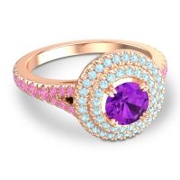 Ornate Halo Pave Nikama Ring