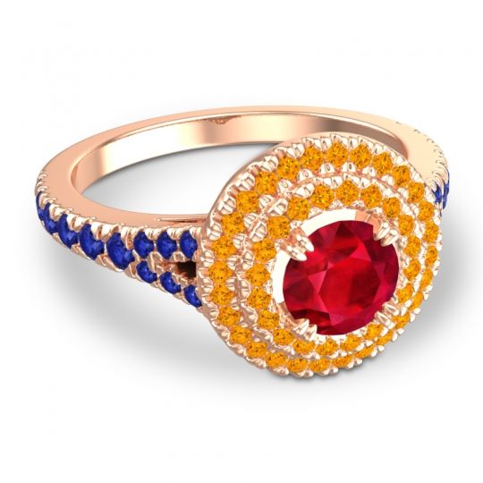 Ornate Halo Pave Nikama Ring