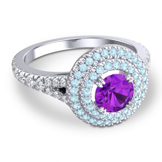 Ornate Halo Pave Nikama Ring