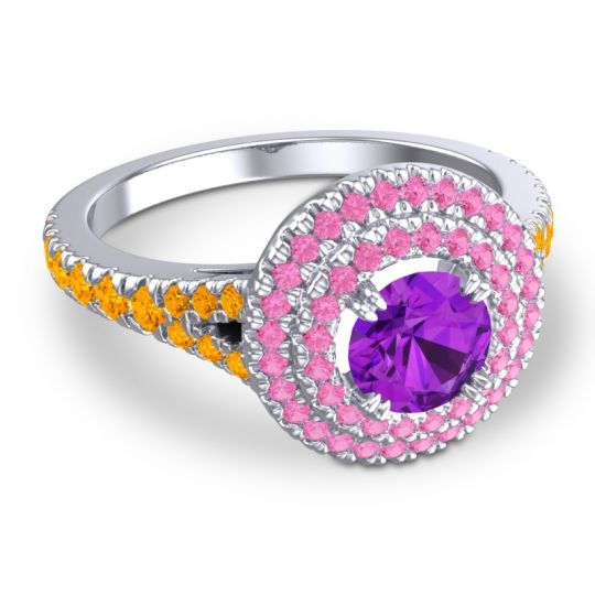 Ornate Halo Pave Nikama Ring