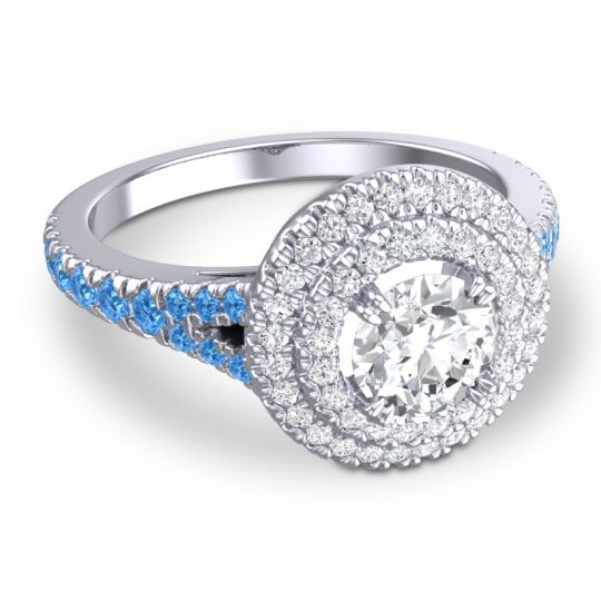 Ornate Halo Pave Nikama Ring